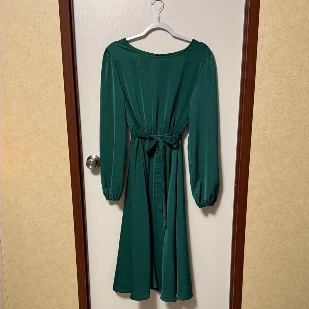 SHEIN Elegant Green Long Sleeve Dress Size XL